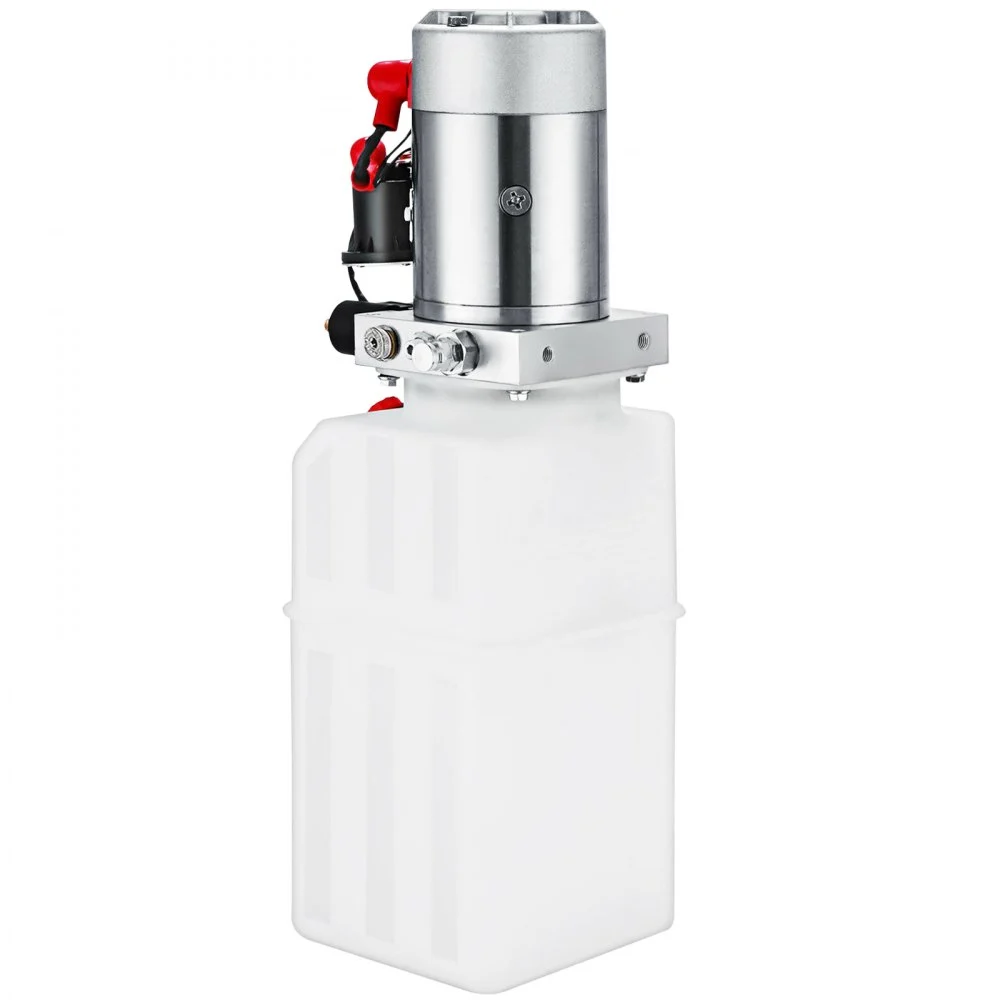 VEVOR 6 Quart Hydraulic Power Unit Single Acting Hydraulic Pump Dump Trailer 12V DC with 6L Metal Reservoir Hydraulic Power Pack for Car Lifting