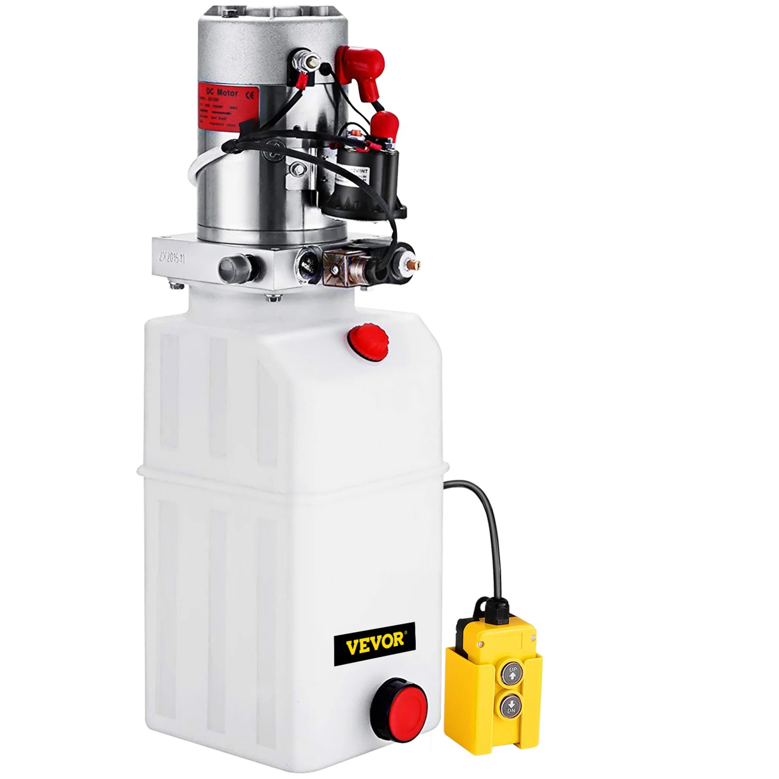 VEVOR 6 Quart Hydraulic Power Unit Single Acting Hydraulic Pump Dump Trailer 12V DC with 6L Metal Reservoir Hydraulic Power Pack for Car Lifting