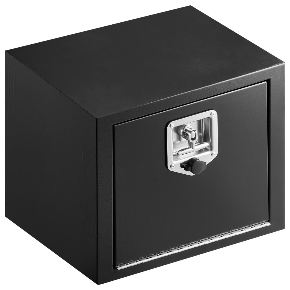 VEVOR Underbody Truck Tool Box, 18 x 12 x 14 Inch Heavy Duty Steel Trailer Storage Box with Lock & Keys, Waterproof Trailer Storage Organizer Under Body Chest with T-Handle for Truck, Van, SUV, Black