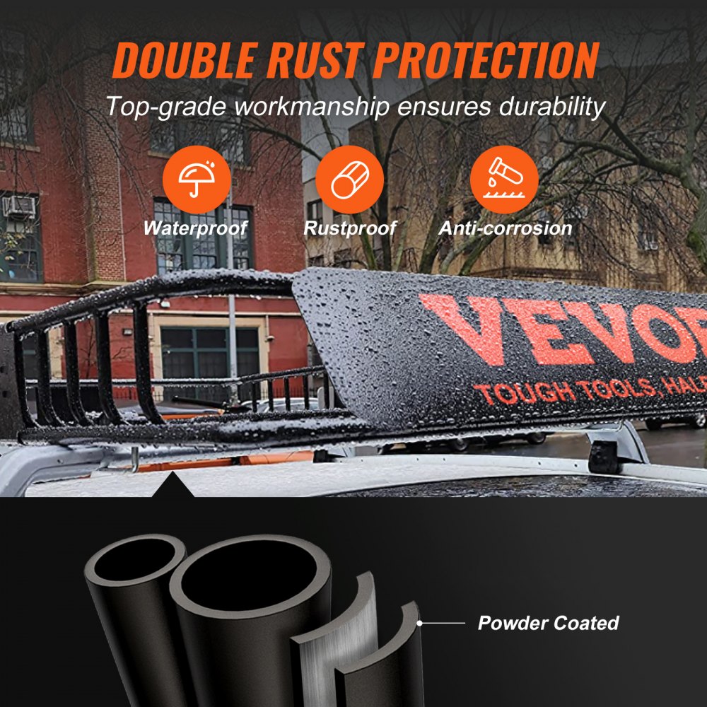 Portaequipajes de techo VEVOR, 162 x 99 x 15 cm, con extensión, de acero resistente, capacidad de 90 kg, universal, para SUV y camionetas.