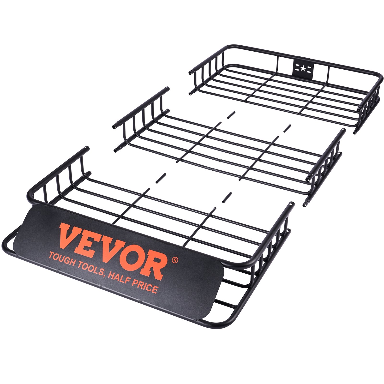 Portaequipajes de techo VEVOR, 162 x 99 x 15 cm, con extensión, de acero resistente, capacidad de 90 kg, universal, para SUV y camionetas.