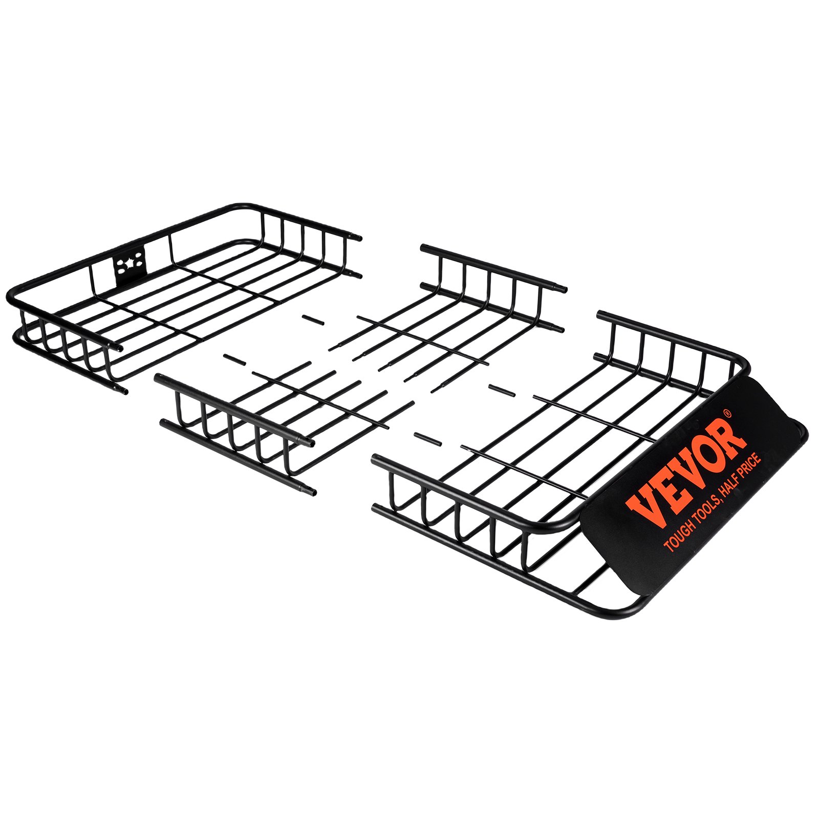 Portaequipajes de techo VEVOR, 162 x 99 x 15 cm, con extensión, de acero resistente, capacidad de 90 kg, universal, para SUV y camionetas.