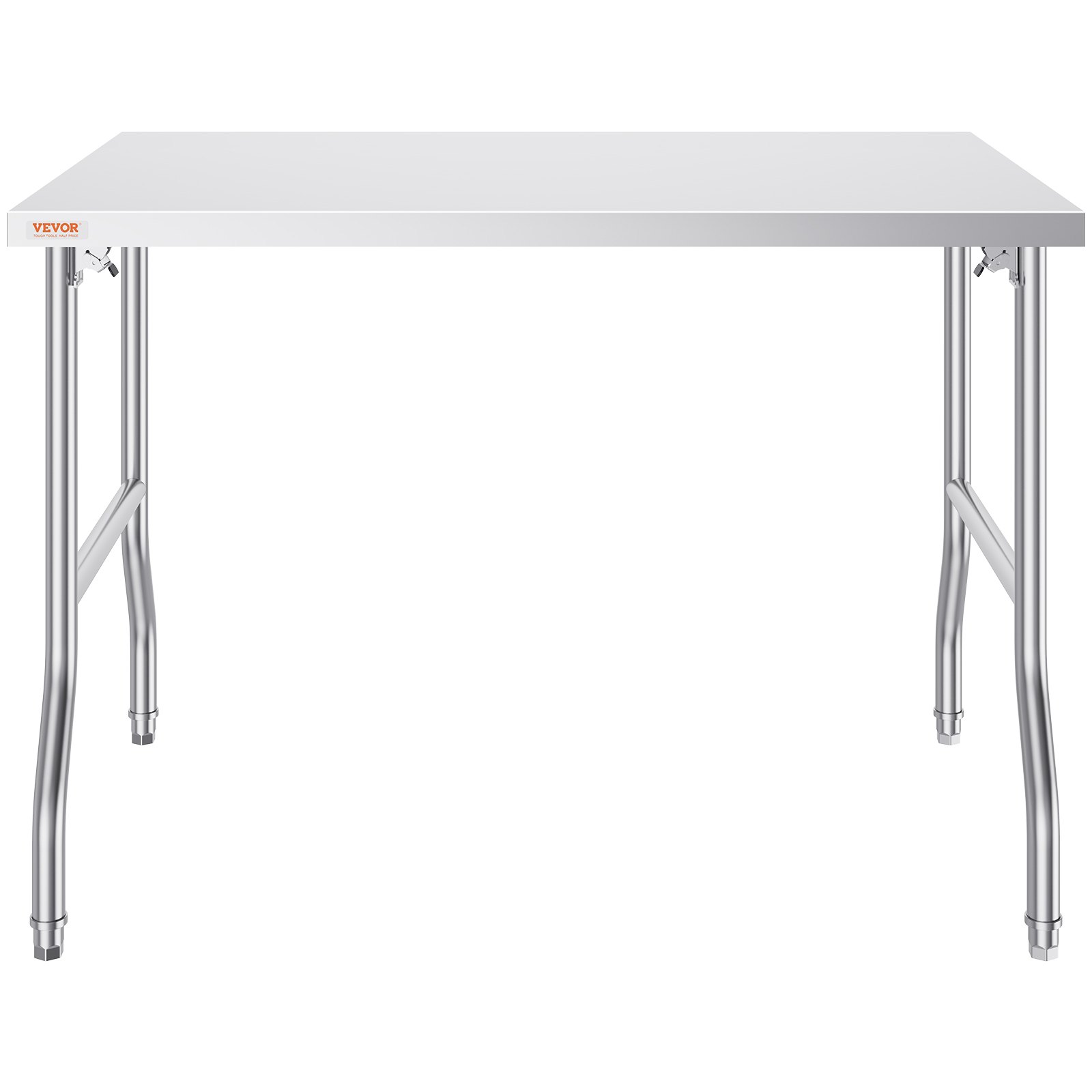 Mesa de preparación comercial plegable VEVOR, estación de trabajo comercial de 48 x 30 pulgadas, mesa plegable de acero inoxidable resistente con carga de 300 libras, mesa de trabajo de cocina, para el hogar, la cocina, el restaurante, el garaje