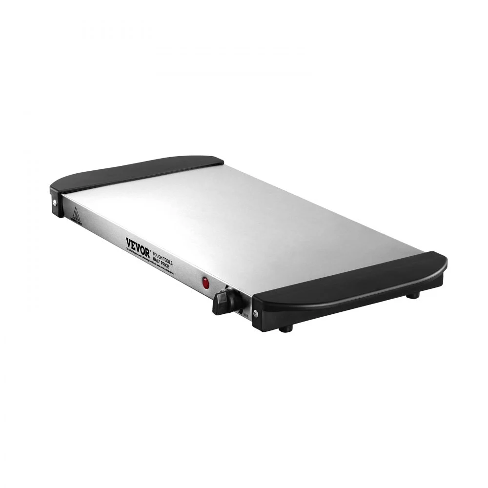 Bandeja eléctrica VEVOR para calentar alimentos, bandejas para bufé, bandejas con control de temperatura ajustable, calentador de alimentos portátil de acero inoxidable, placa calefactora perfecta para fiestas, catering y festividades.