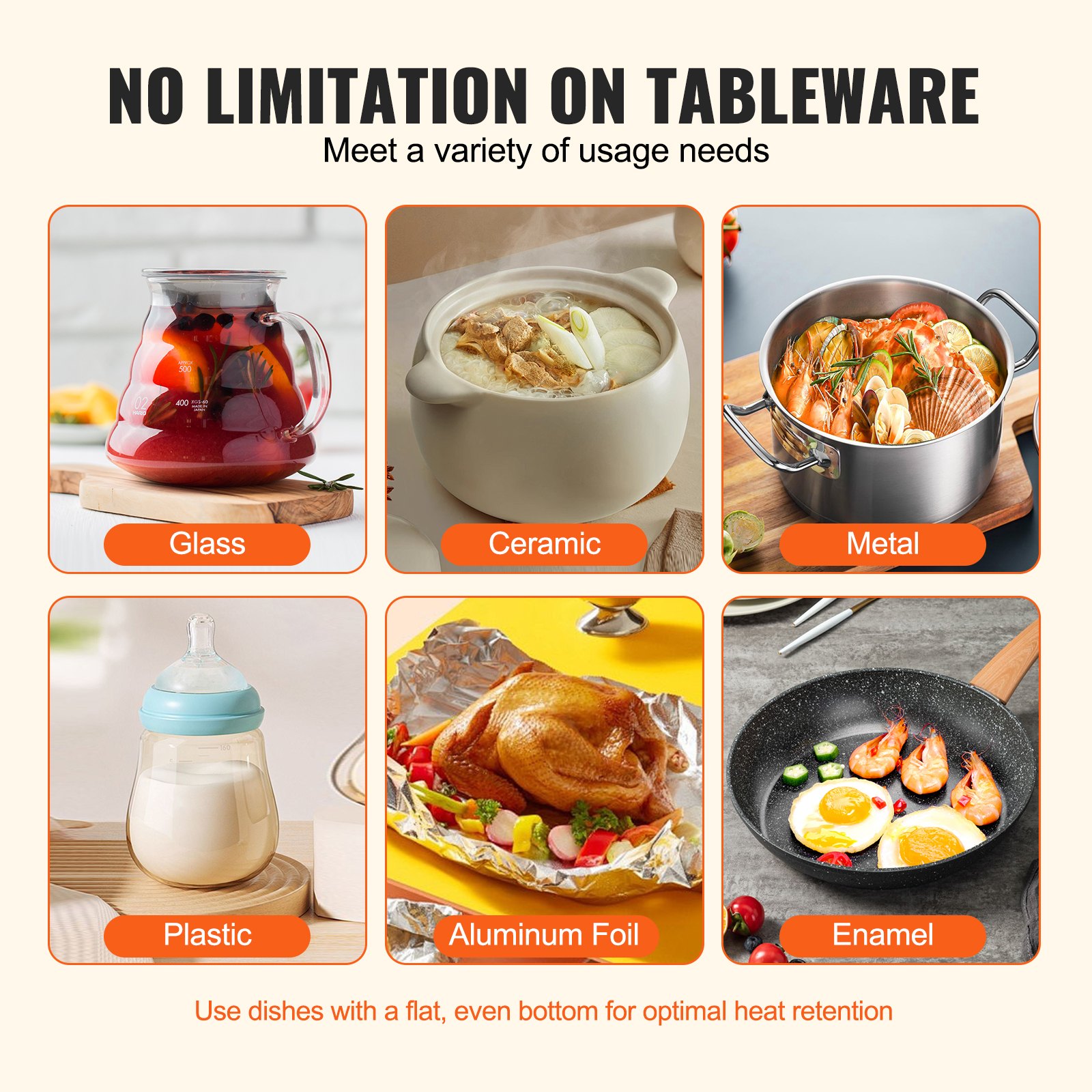 Bandeja eléctrica VEVOR para calentar alimentos, bandejas para bufé, bandejas con control de temperatura ajustable, calentador de alimentos portátil de acero inoxidable, placa calefactora perfecta para fiestas, catering y festividades.