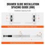 VEVOR - 6 pares de rieles laterales para cajones de 20 pulgadas, rieles de acero de extensión completa de alta resistencia, guías silenciosas de cierre suave para gabinetes de cocina con rodamientos de bolas, capacidad de carga de 100 lb