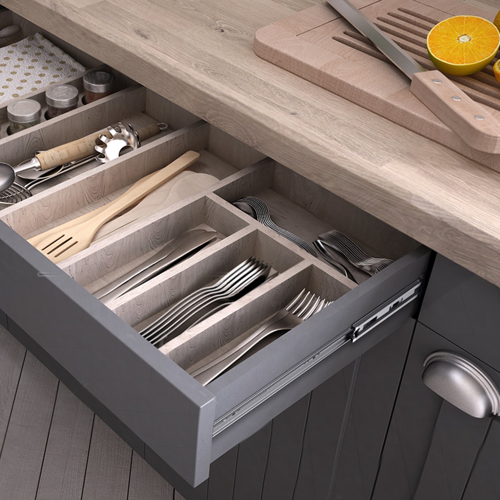 VEVOR - 6 pares de rieles laterales para cajones de 20 pulgadas, rieles de acero de extensión completa de alta resistencia, guías silenciosas de cierre suave para gabinetes de cocina con rodamientos de bolas, capacidad de carga de 100 lb