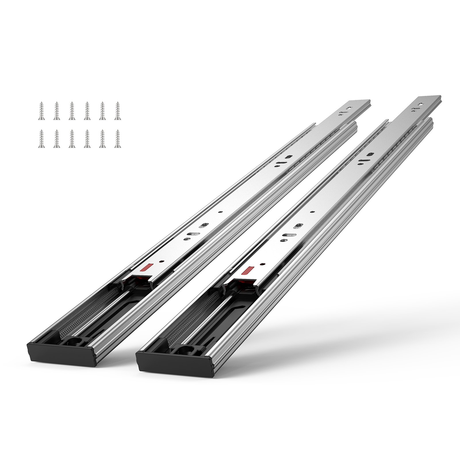 VEVOR - 6 pares de rieles laterales para cajones de 20 pulgadas, rieles de acero de extensión completa de alta resistencia, guías silenciosas de cierre suave para gabinetes de cocina con rodamientos de bolas, capacidad de carga de 100 lb