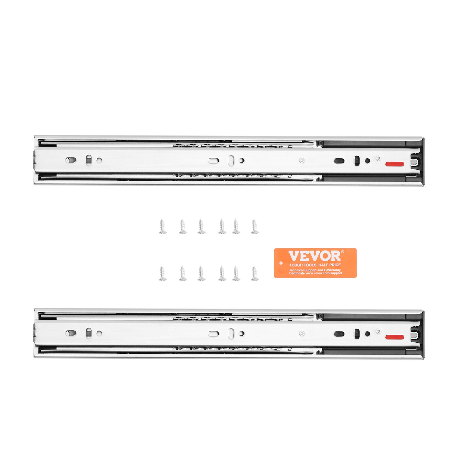 VEVOR - 6 pares de rieles laterales para cajones de 20 pulgadas, rieles de acero de extensión completa de alta resistencia, guías silenciosas de cierre suave para gabinetes de cocina con rodamientos de bolas, capacidad de carga de 100 lb