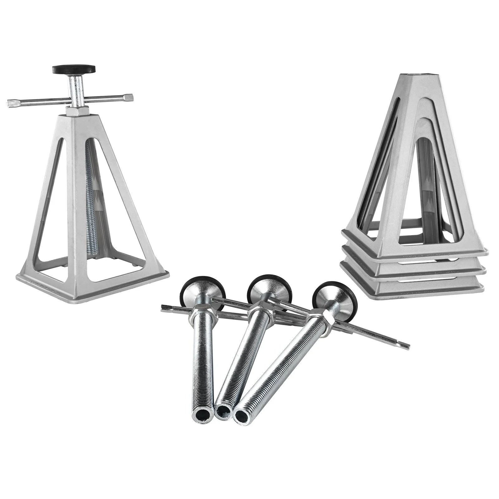 VEVOR RV Stabilizer Jacks, 4 Pack Aluminum RV Leveling Jacks, RV Stack Jacks for RV Travel Trailer Camper, Single Screw Jack Support up to 6000 Lbs, Adjustable from 11 inch to 17 inch