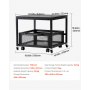 VEVOR - Mini refrigerador con soporte y almacenamiento, mesa de 89 kg con carrito de almacenamiento móvil y ruedas giratorias, soporte para bebidas, organizador para oficina, hogar y dormitorio, color negro