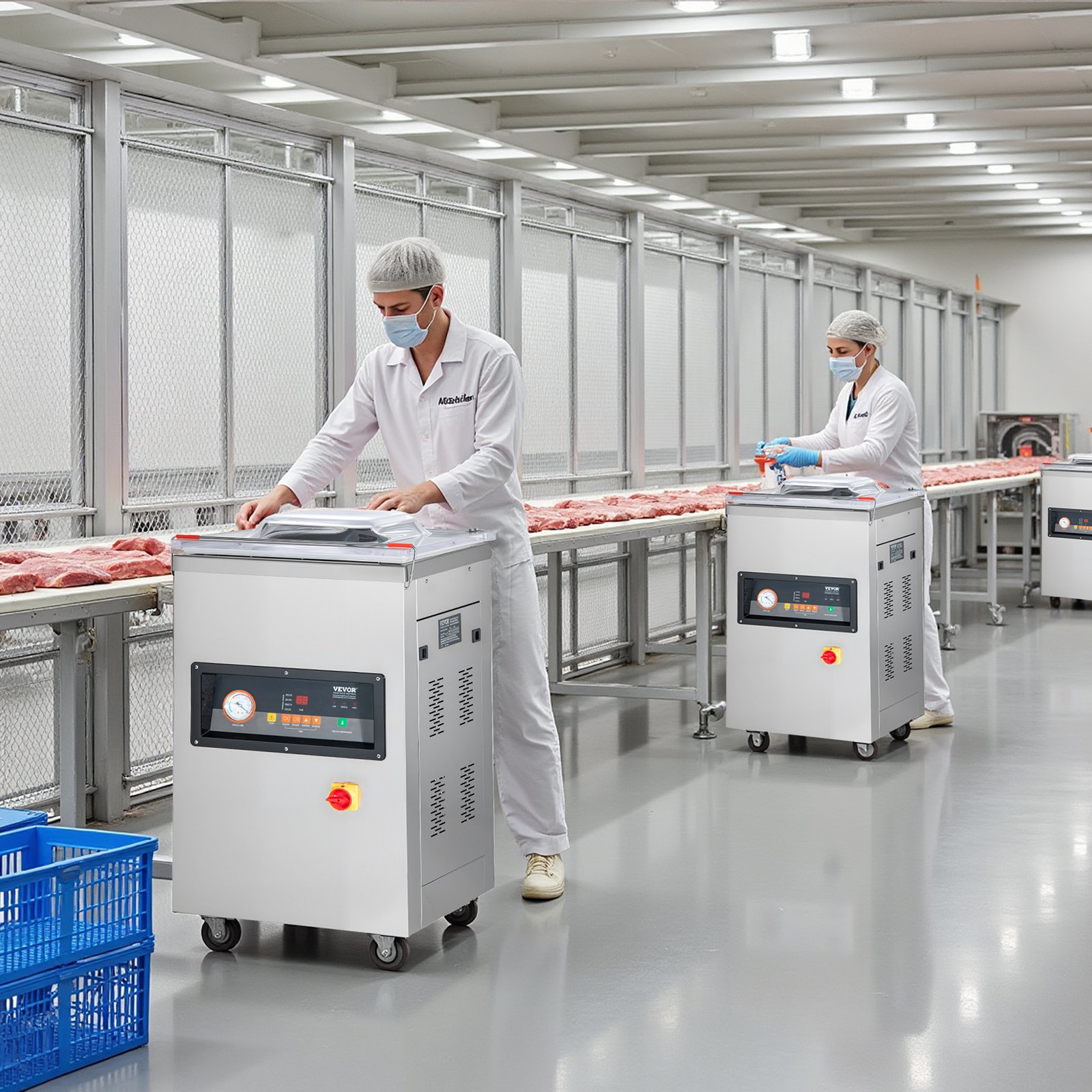 Selladora al vacío de cámara VEVOR, 900 W de potencia, ideal para alimentos húmedos, carnes, marinadas y más. Tamaño compacto con una longitud de sellado de 40 cm (15,7 pulgadas). Apta para uso doméstico y comercial.