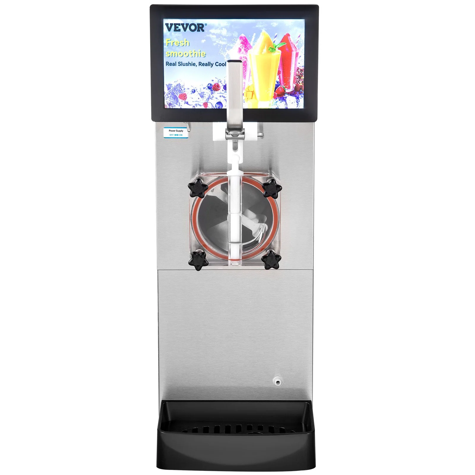 VEVOR Commercial Slushy Machine, 8L / 2.1 Gal Single Bowl, Cool and Freeze Modes, 1050W Stainless Steel Margarita Smoothie Frozen Drink Maker, Slushie Machine for Party Cafes Restaurants Bars Home