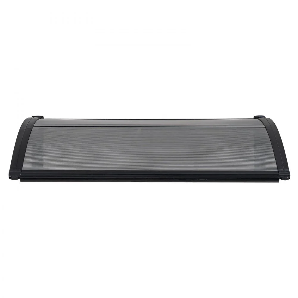 VEVOR Toldo para Puertas y Ventanas con Drenaje 100x75,5 cm, Tejadillo de Protección para Entrada con Soporte de ABS, Protección contra Lluvia, Nieve, Sol, Toldo de Policarbonato para Porche, Gris