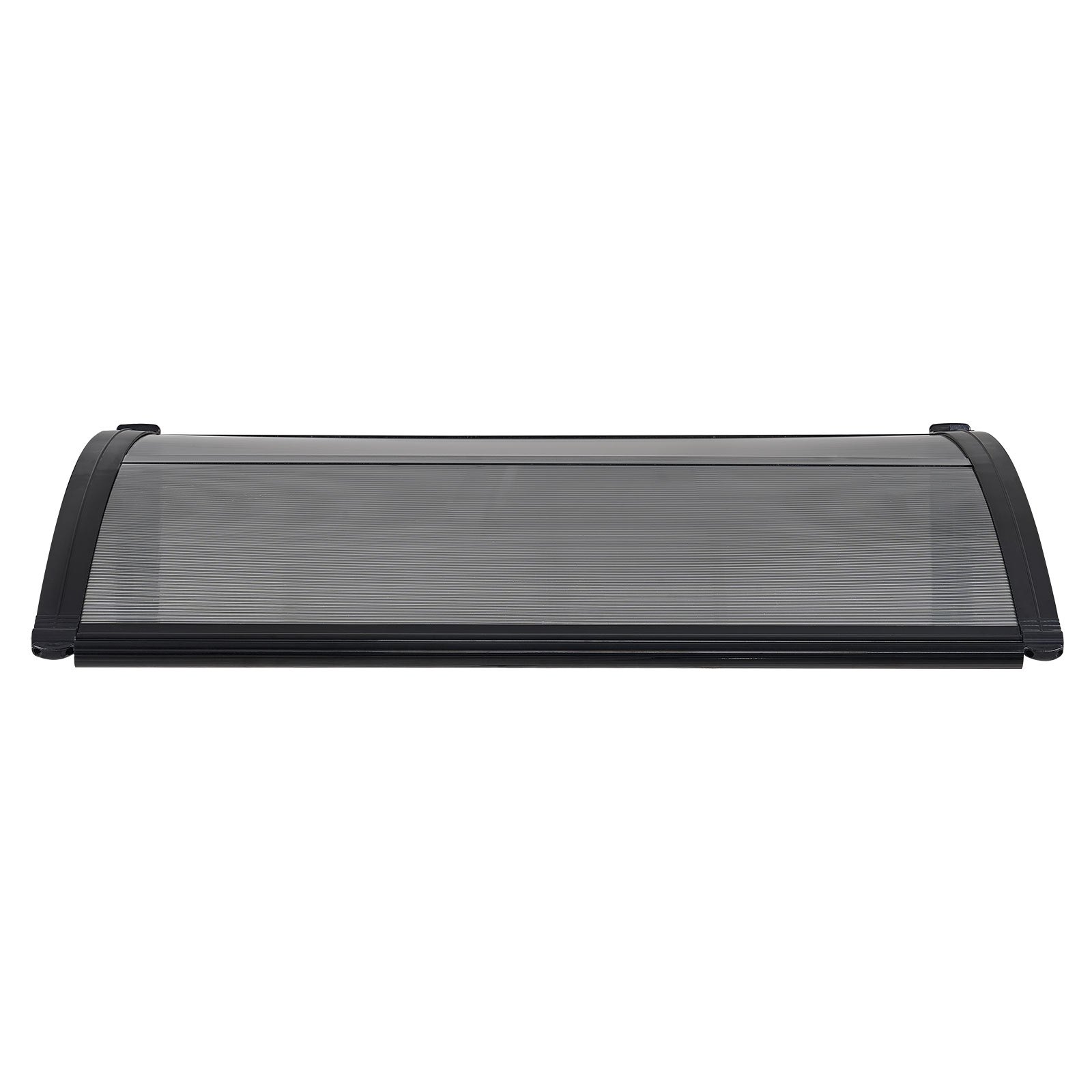 VEVOR Toldo para Puertas y Ventanas con Drenaje 100x75,5 cm, Tejadillo de Protección para Entrada con Soporte de ABS, Protección contra Lluvia, Nieve, Sol, Toldo de Policarbonato para Porche, Gris