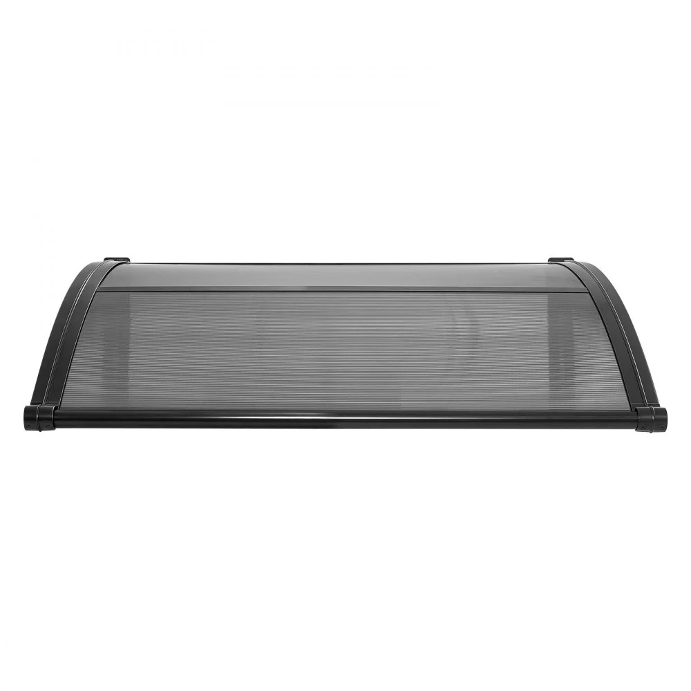 VEVOR Awnings for Door Entrance, 38 x 40 in, Exterior Front Door Window Awnings with Drainage & ABS Bracket, Rain Snow Sun Protection, Overhang Polycarbonate Door Canopy for Porch Patio, Smoky Gray