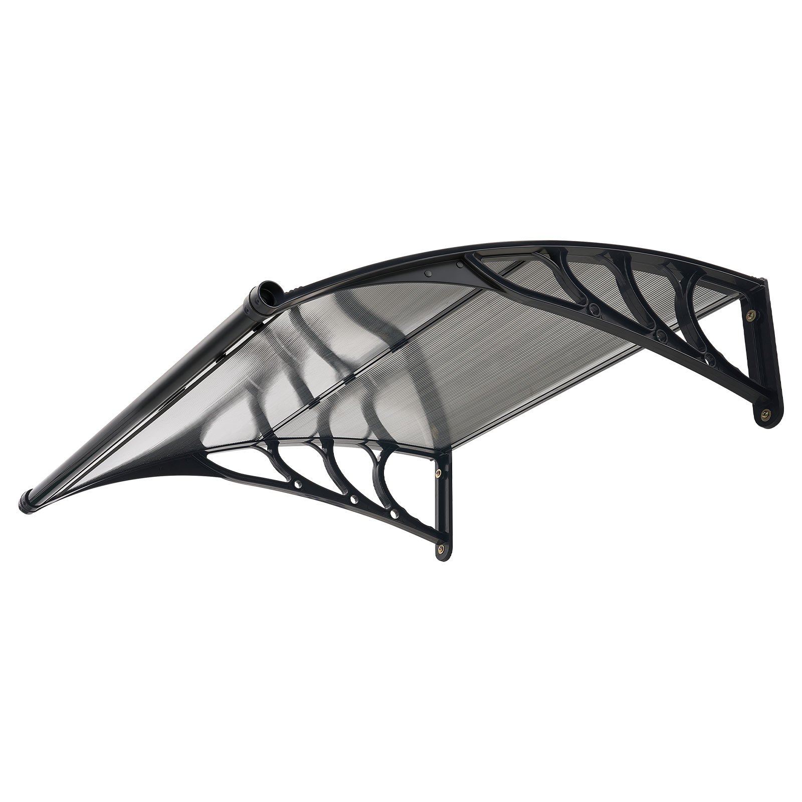 VEVOR Awnings for Door Entrance, 38 x 40 in, Exterior Front Door Window Awnings with Drainage & ABS Bracket, Rain Snow Sun Protection, Overhang Polycarbonate Door Canopy for Porch Patio, Smoky Gray