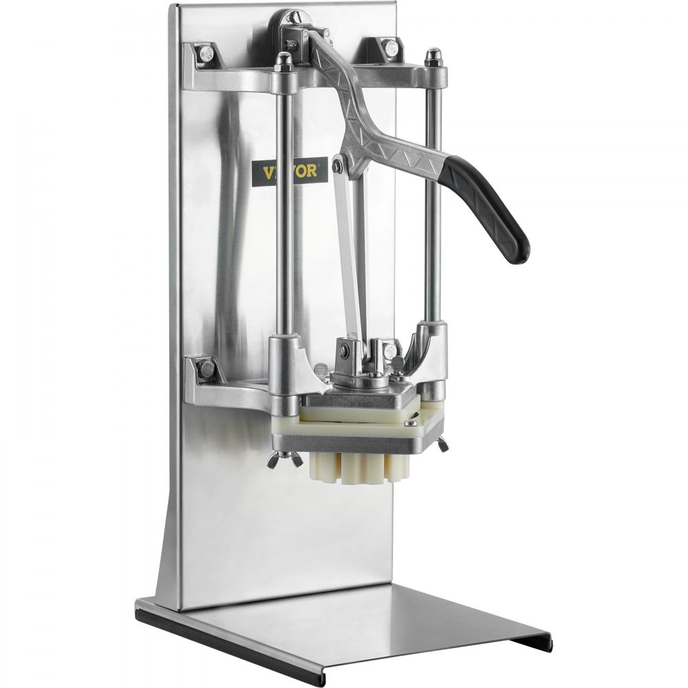 Cortador de papas fritas comercial VEVOR con 4 cuchillas de repuesto, cuchillas de 1/4″ y 3/8″, cortador de dados fácil, rebanador de 6 gajos y descorazonador de manzanas de 6 gajos, cortador de papas con limón para papas fritas con mango extendido