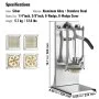 Cortador de papas fritas comercial VEVOR con 4 cuchillas de repuesto, cuchillas de 1/4″ y 3/8″, cortador de dados fácil, rebanador de 6 gajos y descorazonador de manzanas de 6 gajos, cortador de papas con limón para papas fritas con mango extendido