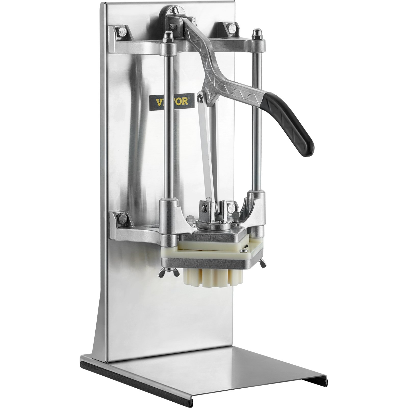 Cortador de papas fritas comercial VEVOR con 4 cuchillas de repuesto, cuchillas de 1/4″ y 3/8″, cortador de dados fácil, rebanador de 6 gajos y descorazonador de manzanas de 6 gajos, cortador de papas con limón para papas fritas con mango extendido
