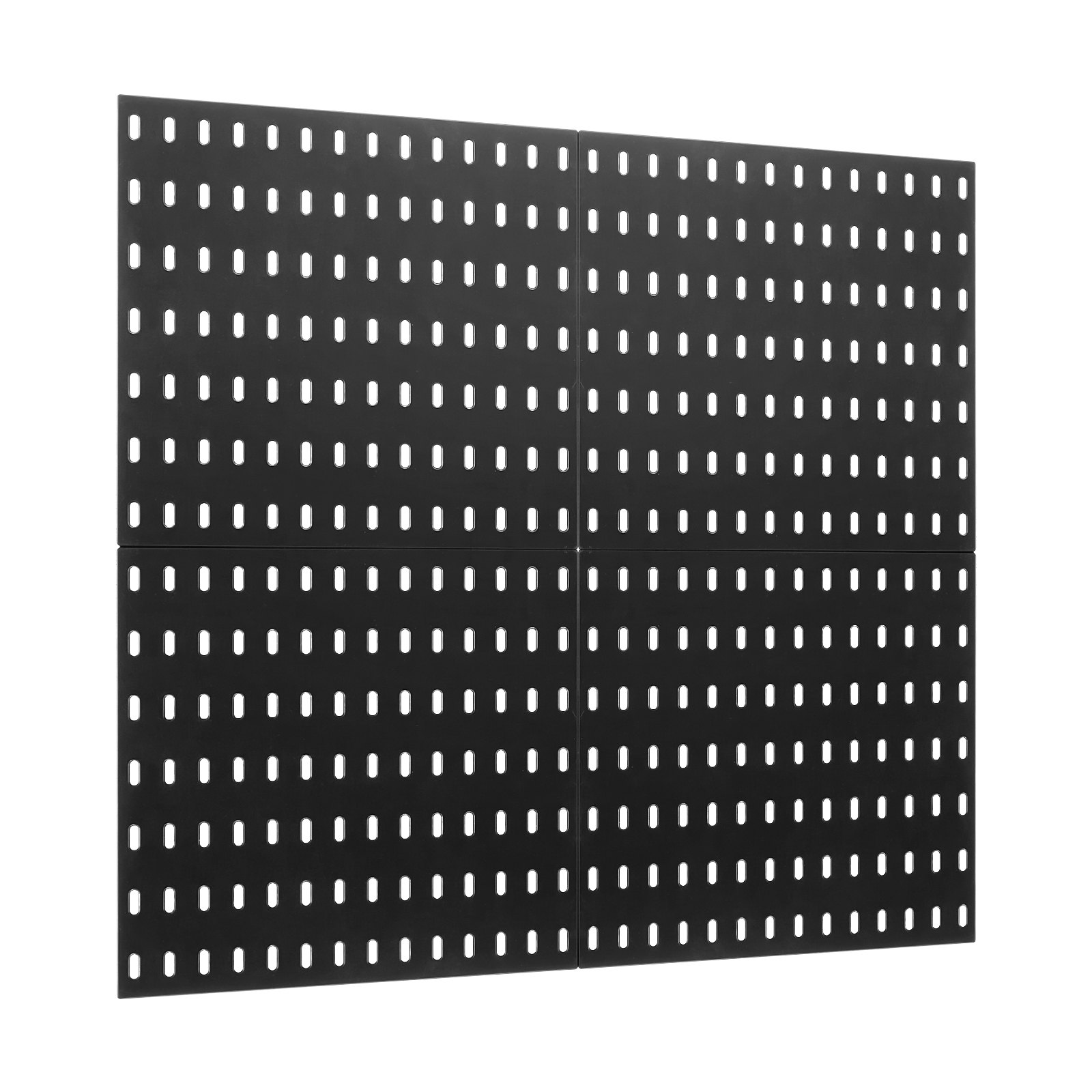 Kit de tablero perforado VEVOR, tablero perforado de plástico de 28 x 28 cm, 4 paneles, organizador de pared con accesorios, para garaje, almacenamiento de herramientas, cocina, sala de estar, sala de manualidades, oficina, baño, hogar, color negro