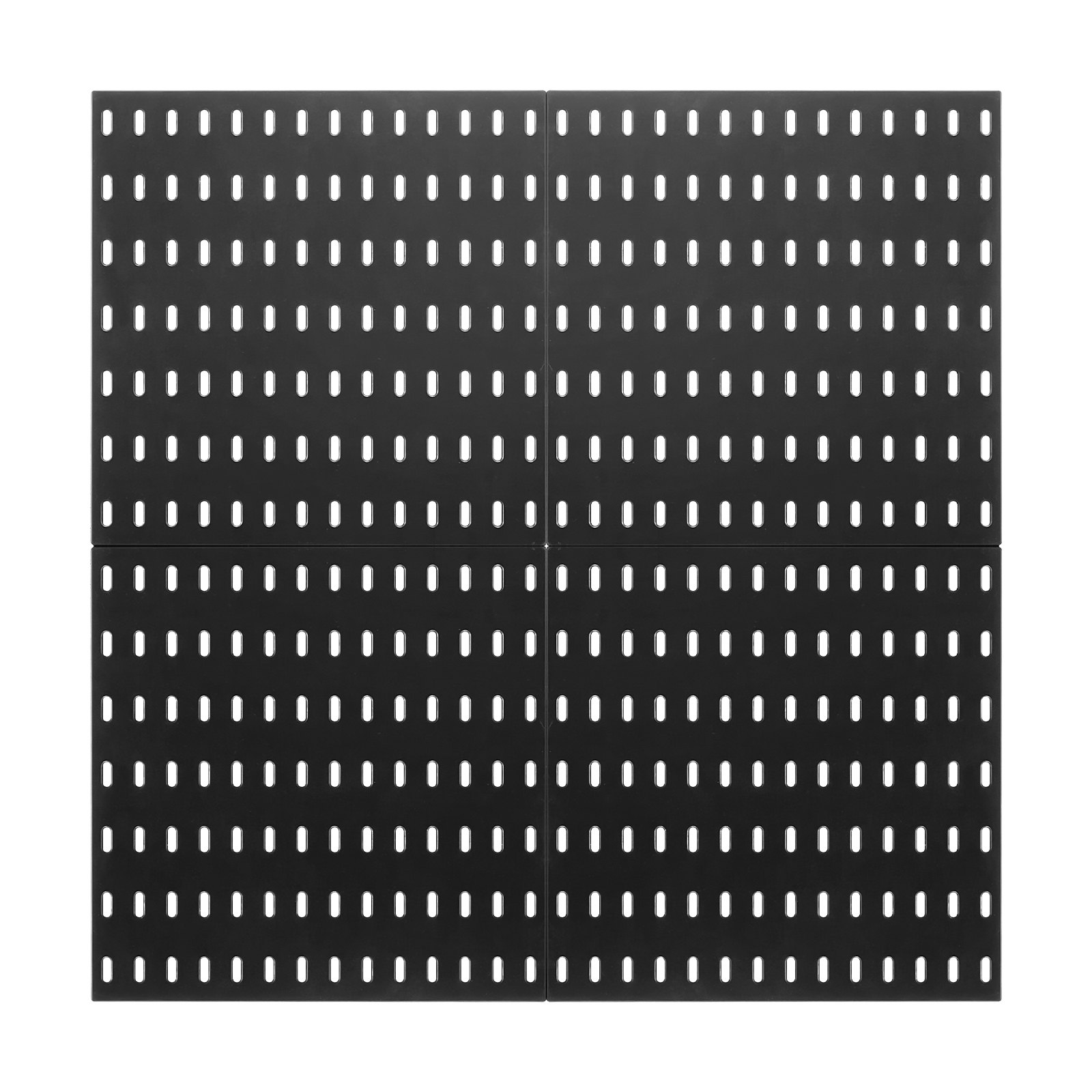 Kit de tablero perforado VEVOR, tablero perforado de plástico de 28 x 28 cm, 4 paneles, organizador de pared con accesorios, para garaje, almacenamiento de herramientas, cocina, sala de estar, sala de manualidades, oficina, baño, hogar, color negro