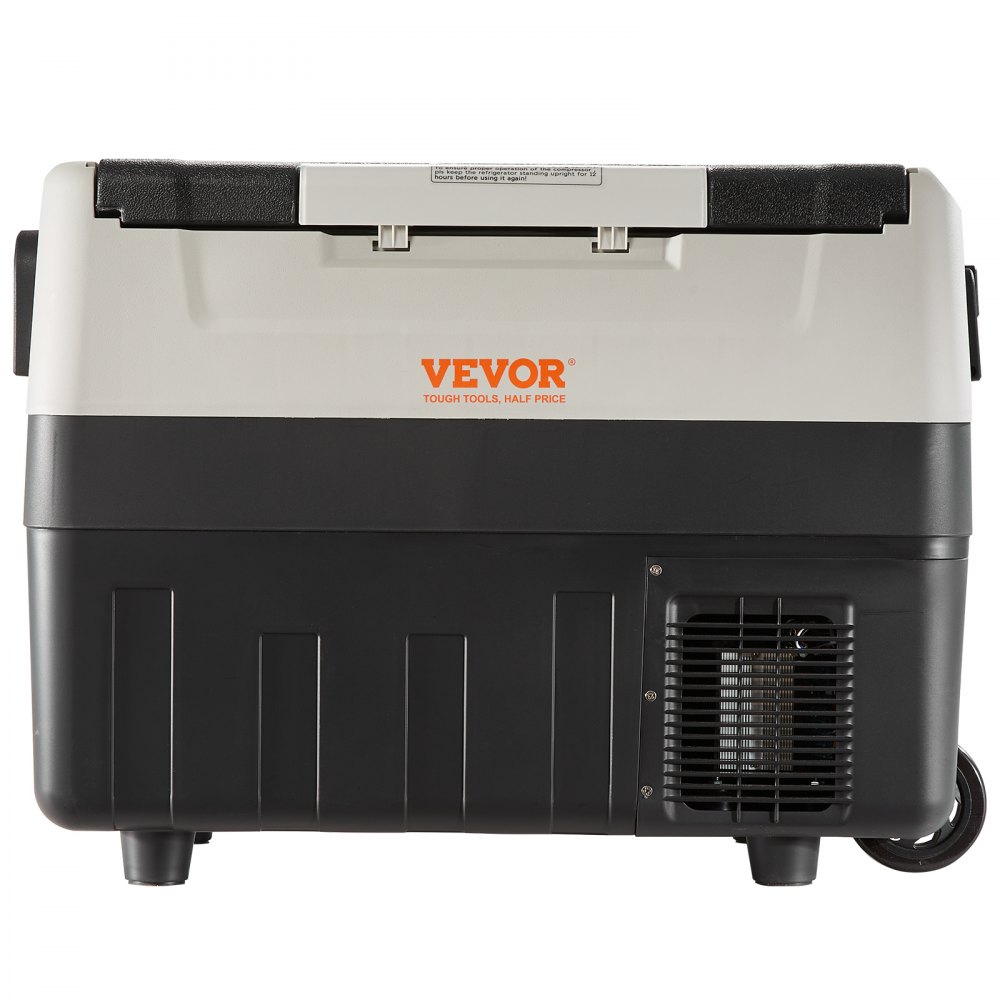 Refrigerador para coche VEVOR de 12 voltios, congelador portátil de doble zona de 48 cuartos/45 litros, rango ajustable de -20 °C a 10 °C, compresor de 12/24 V CC y 100-240 V CA para exteriores, camping, viajes y autocaravanas.