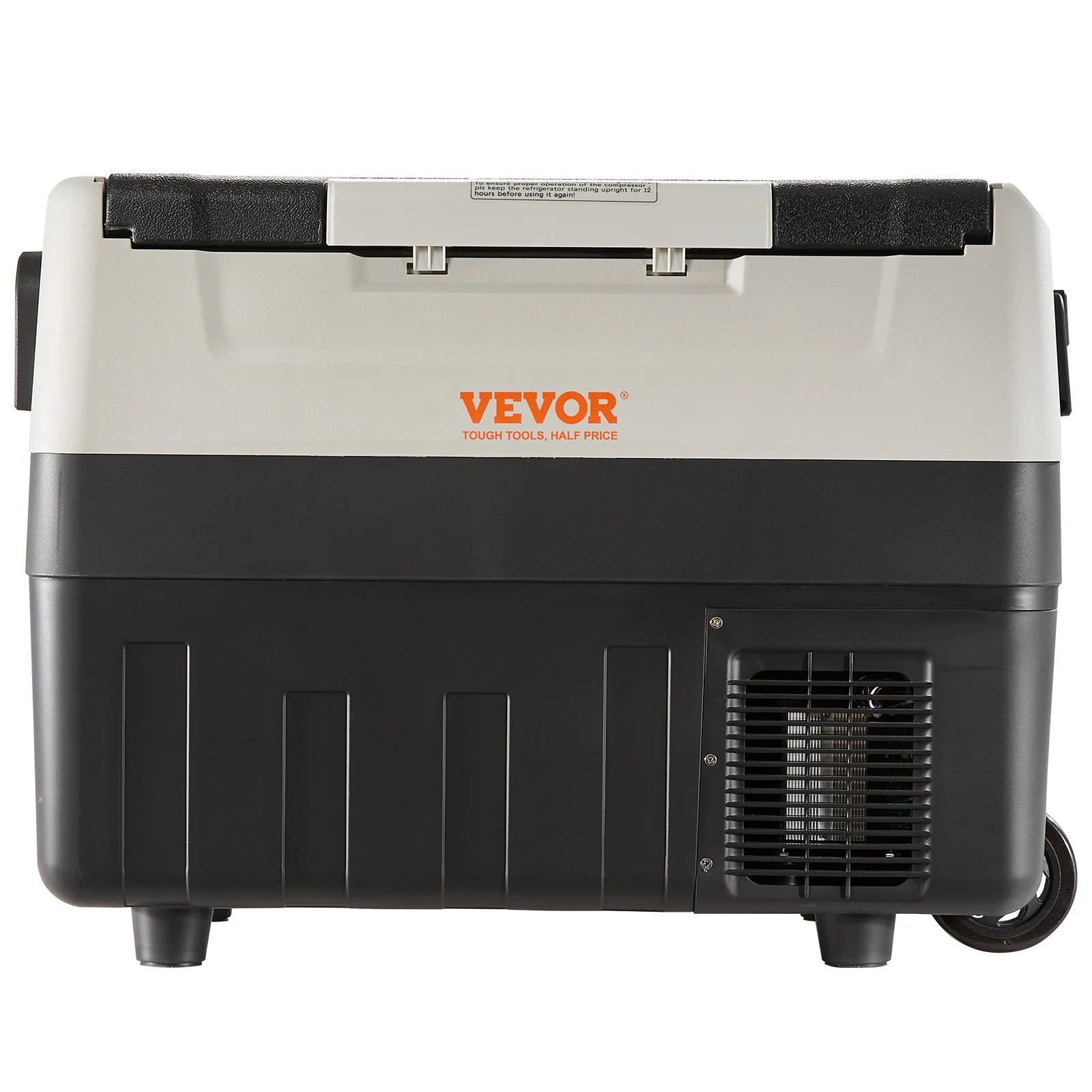 Refrigerador para coche VEVOR de 12 voltios, congelador portátil de doble zona de 48 cuartos/45 litros, rango ajustable de -20 °C a 10 °C, compresor de 12/24 V CC y 100-240 V CA para exteriores, camping, viajes y autocaravanas.