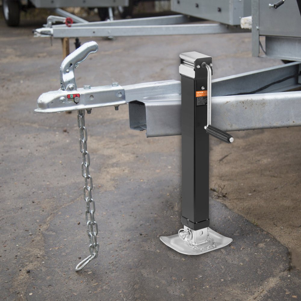 Gato de remolque VEVOR, gato de remolque soldable con capacidad de peso de 8000 lb, soporte de gato de remolque con asa para levantar remolques de RV, remolques para caballos, remolques utilitarios y remolques para yates