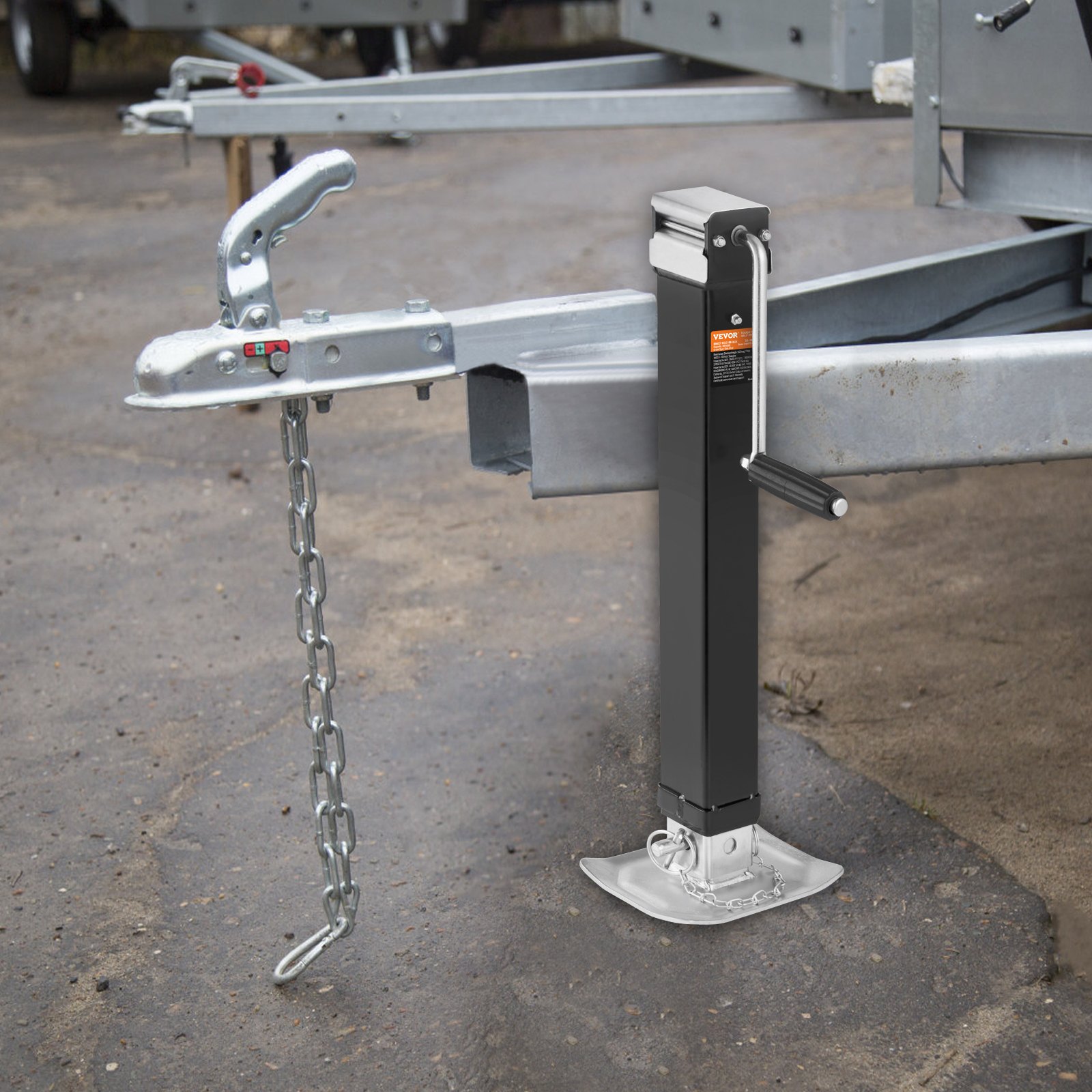 Gato de remolque VEVOR, gato de remolque soldable con capacidad de peso de 8000 lb, soporte de gato de remolque con asa para levantar remolques de RV, remolques para caballos, remolques utilitarios y remolques para yates