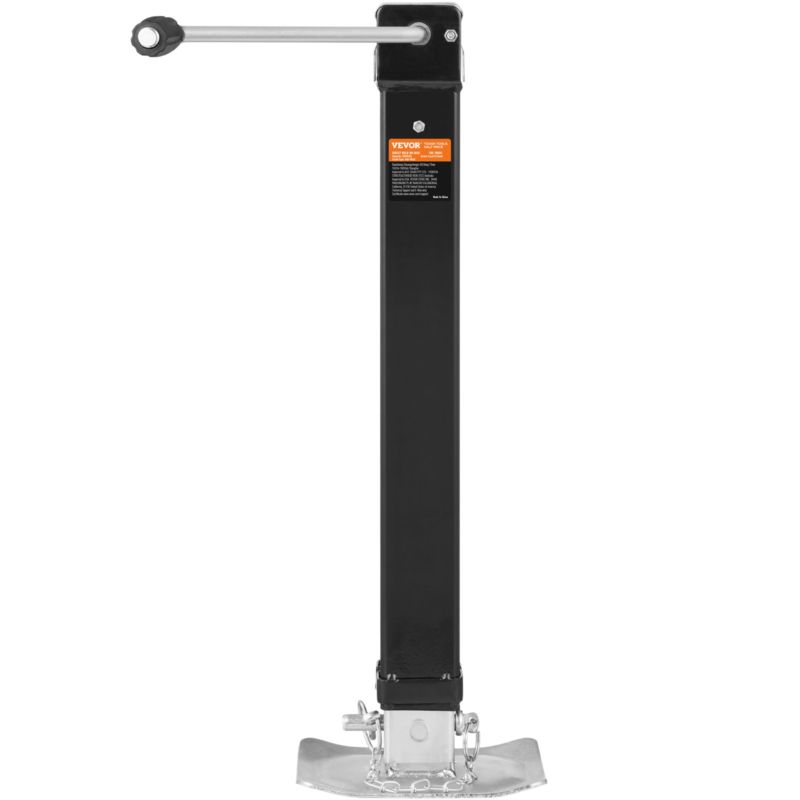 Gato de remolque VEVOR, gato de remolque soldable con capacidad de peso de 8000 lb, soporte de gato de remolque con asa para levantar remolques de RV, remolques para caballos, remolques utilitarios y remolques para yates