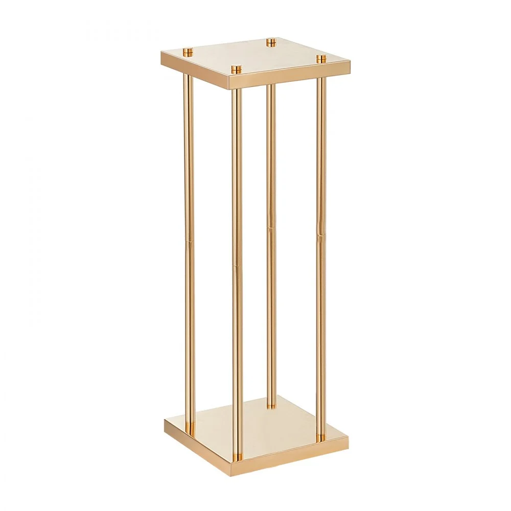 VEVOR 4PCS Gold Metal Column Wedding Flower Stand, 31.5inch High With Metal Laminate, Vase Geometric Centerpiece Stands, Cylindrical Floral Display Rack for Events Reception, Party Road Leads