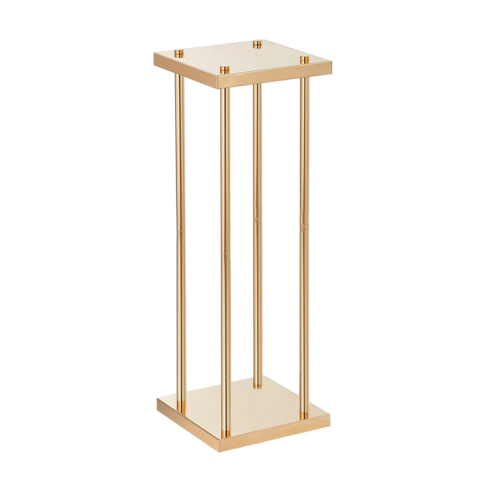 VEVOR 4PCS Gold Metal Column Wedding Flower Stand, 31.5inch High With Metal Laminate, Vase Geometric Centerpiece Stands, Cylindrical Floral Display Rack for Events Reception, Party Road Leads