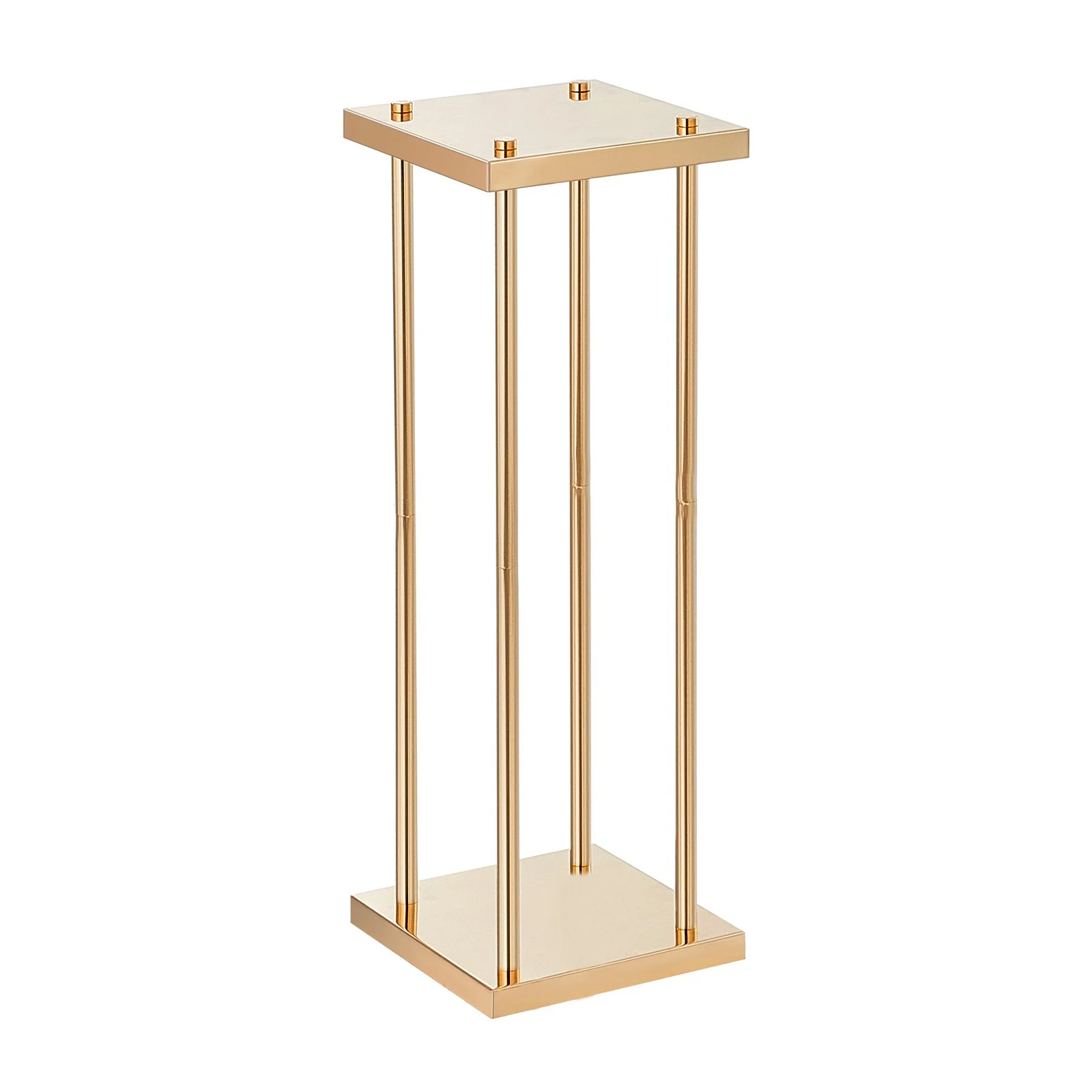 VEVOR 4PCS Gold Metal Column Wedding Flower Stand, 31.5inch High With Metal Laminate, Vase Geometric Centerpiece Stands, Cylindrical Floral Display Rack for Events Reception, Party Road Leads
