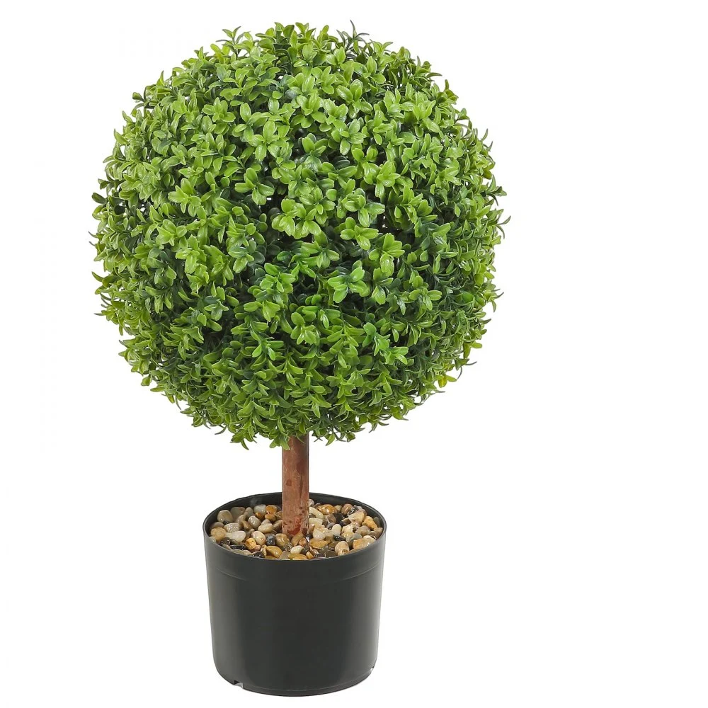 VEVOR 2x Bolas de Boj Artificiales Ø40,6 cm Decoración de Jardín Boj en Maceta Bola de Boj Artificial Planta Artificial de PE, Madera y PP Incluye 4 mariposas decorativas y 10 piezas de repuesto