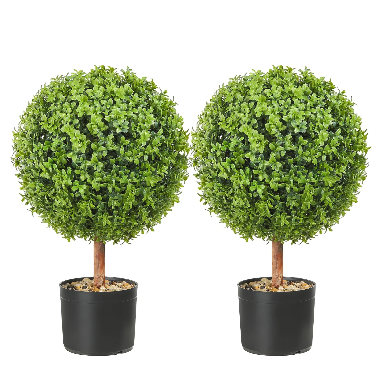 VEVOR 2x Bolas de Boj Artificiales Ø40,6 cm Decoración de Jardín Boj en Maceta Bola de Boj Artificial Planta Artificial de PE, Madera y PP Incluye 4 mariposas decorativas y 10 piezas de repuesto