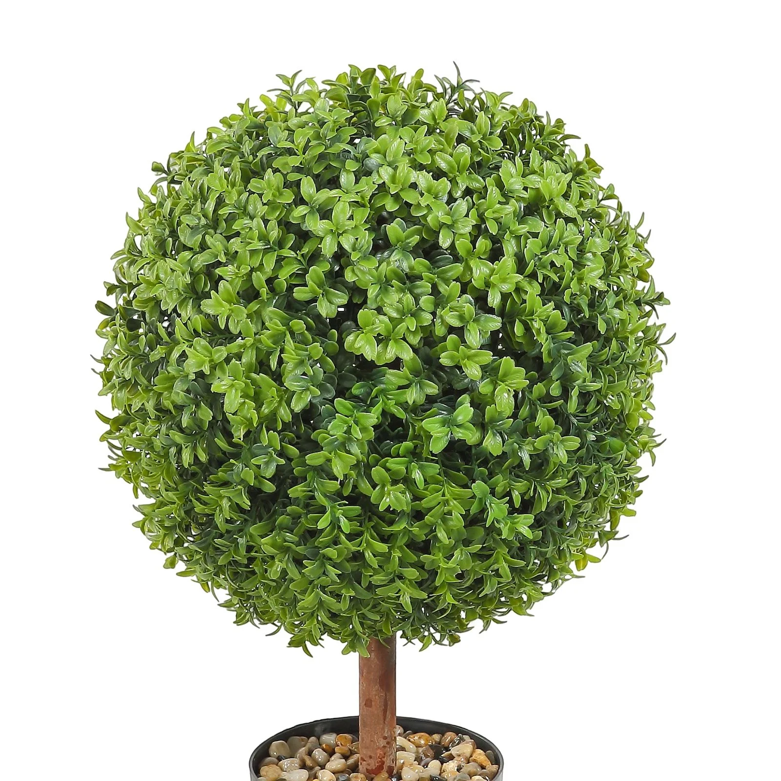 VEVOR 2x Bolas de Boj Artificiales Ø40,6 cm Decoración de Jardín Boj en Maceta Bola de Boj Artificial Planta Artificial de PE, Madera y PP Incluye 4 mariposas decorativas y 10 piezas de repuesto