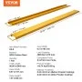 Extensiones de horquilla para palés VEVOR, 96" de largo x 6.5" de ancho, de acero al carbono de alta resistencia para montacargas, 1 par, accesorios industriales para montacargas, color amarillo