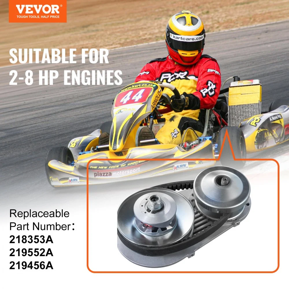 Embrague de transmisión VEVOR, motor de 2 a 8 HP, embrague de transmisión de alta resistencia de 2000 RPM con ruedas de diseño asimétrico y correa de goma robusta, embrague resistente y duradero con accesorios completos, apto para varios motores