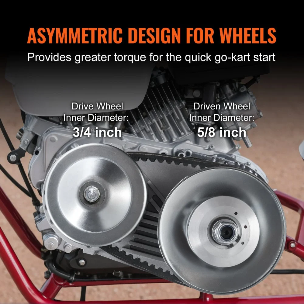 Embrague de transmisión VEVOR, motor de 2 a 8 HP, embrague de transmisión de alta resistencia de 2000 RPM con ruedas de diseño asimétrico y correa de goma robusta, embrague resistente y duradero con accesorios completos, apto para varios motores