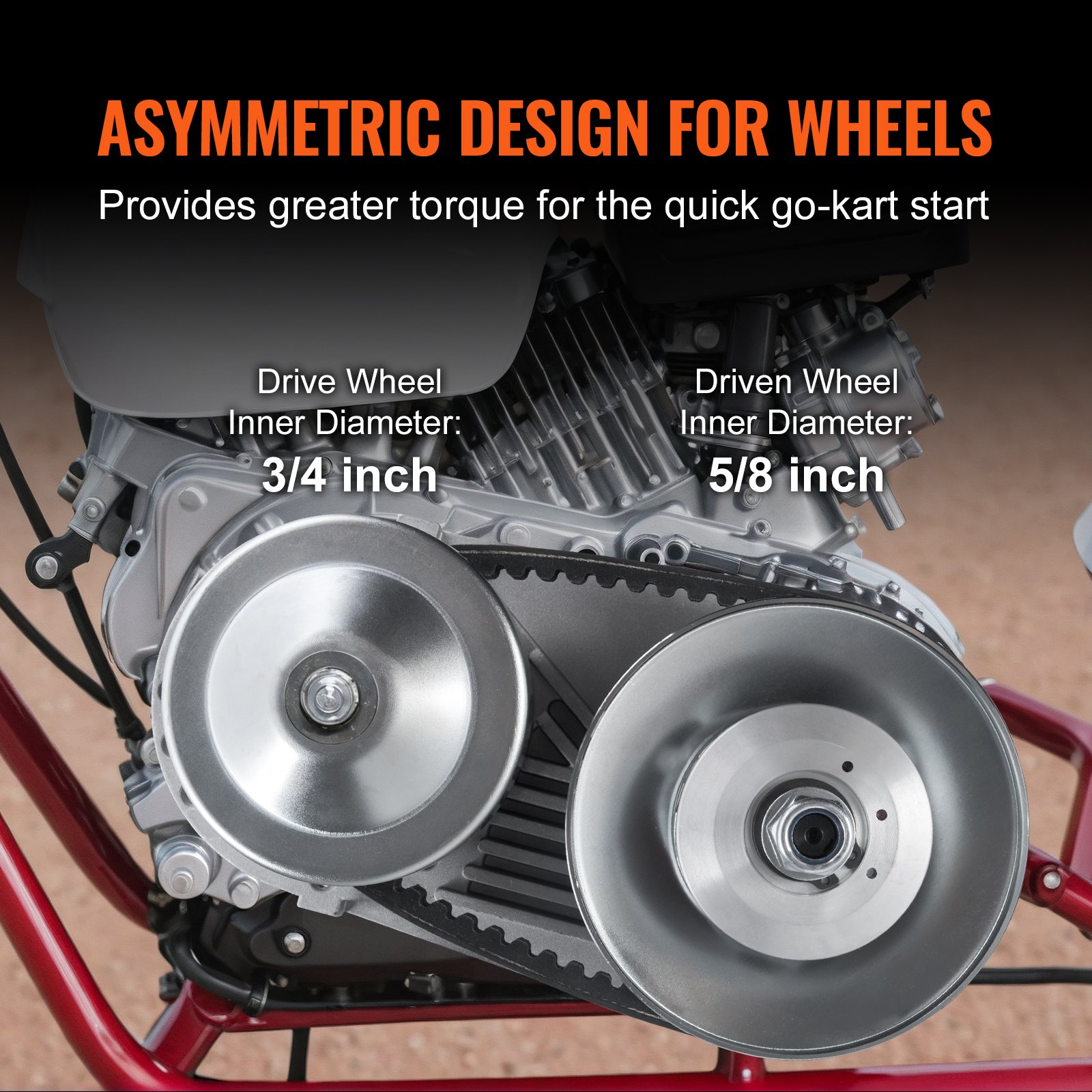 Embrague de transmisión VEVOR, motor de 2 a 8 HP, embrague de transmisión de alta resistencia de 2000 RPM con ruedas de diseño asimétrico y correa de goma robusta, embrague resistente y duradero con accesorios completos, apto para varios motores