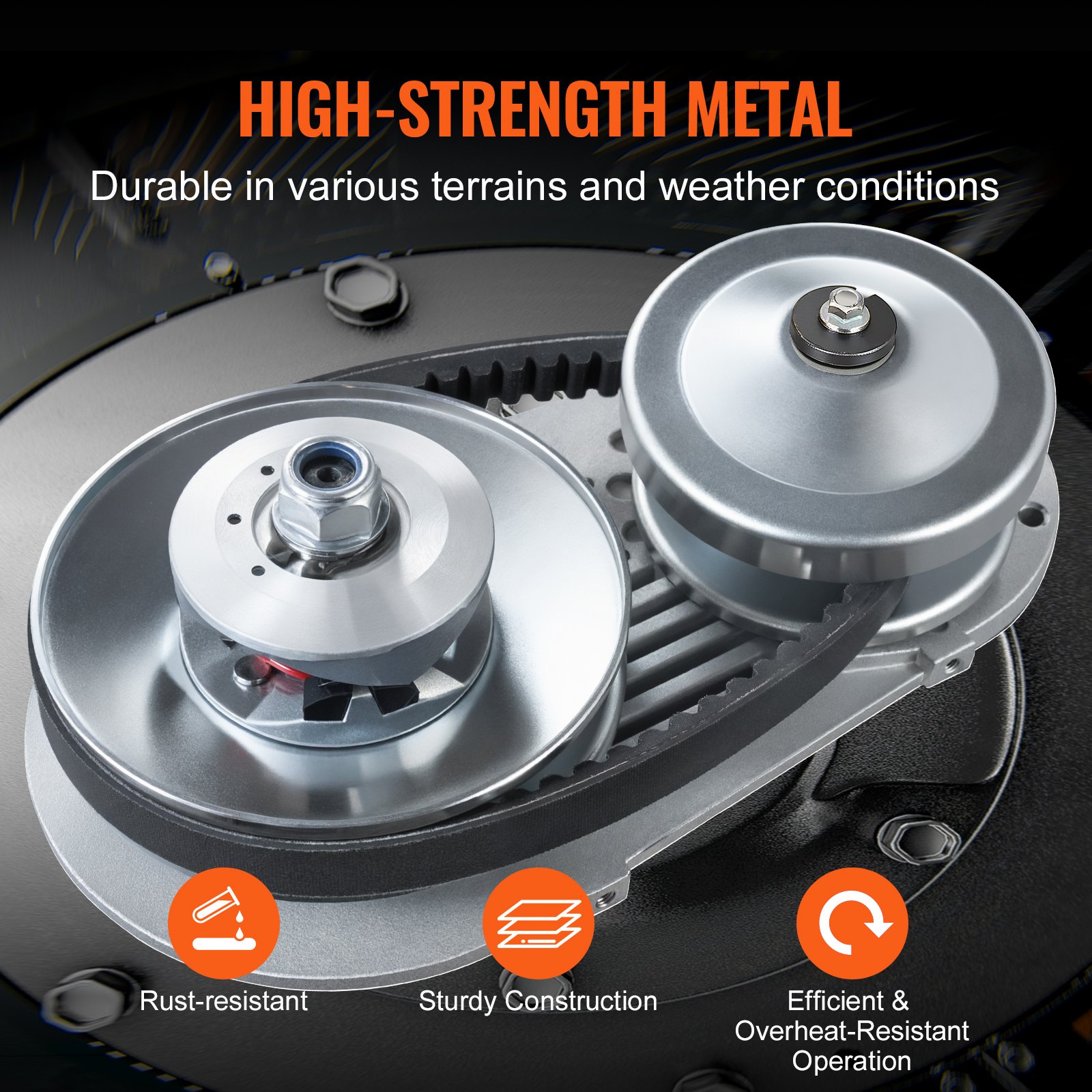 Embrague de transmisión VEVOR, motor de 2 a 8 HP, embrague de transmisión de alta resistencia de 2000 RPM con ruedas de diseño asimétrico y correa de goma robusta, embrague resistente y duradero con accesorios completos, apto para varios motores