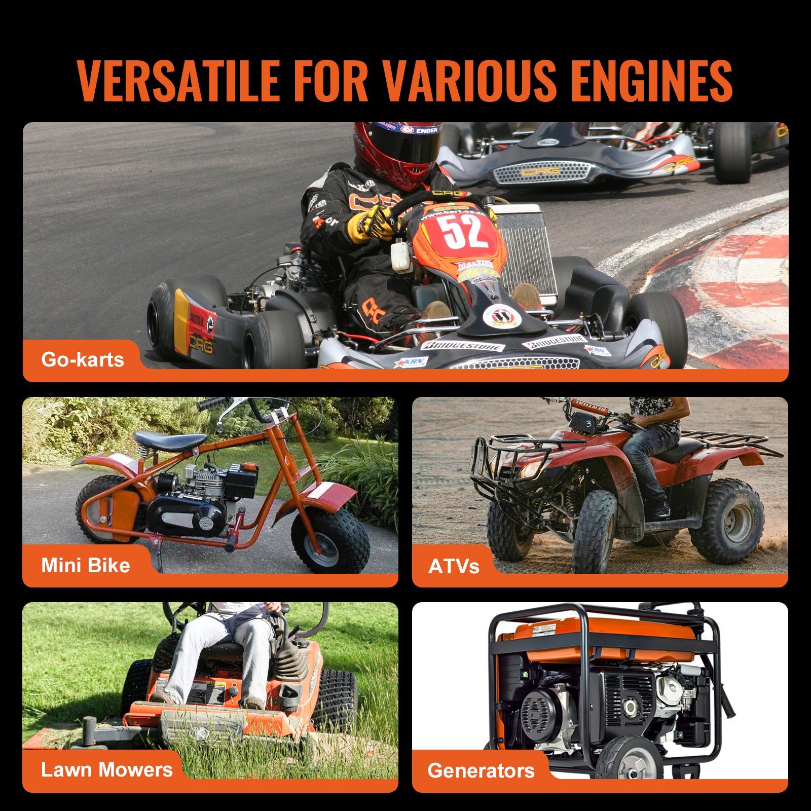 Embrague de transmisión VEVOR, motor de 2 a 8 HP, embrague de transmisión de alta resistencia de 2000 RPM con ruedas de diseño asimétrico y correa de goma robusta, embrague resistente y duradero con accesorios completos, apto para varios motores