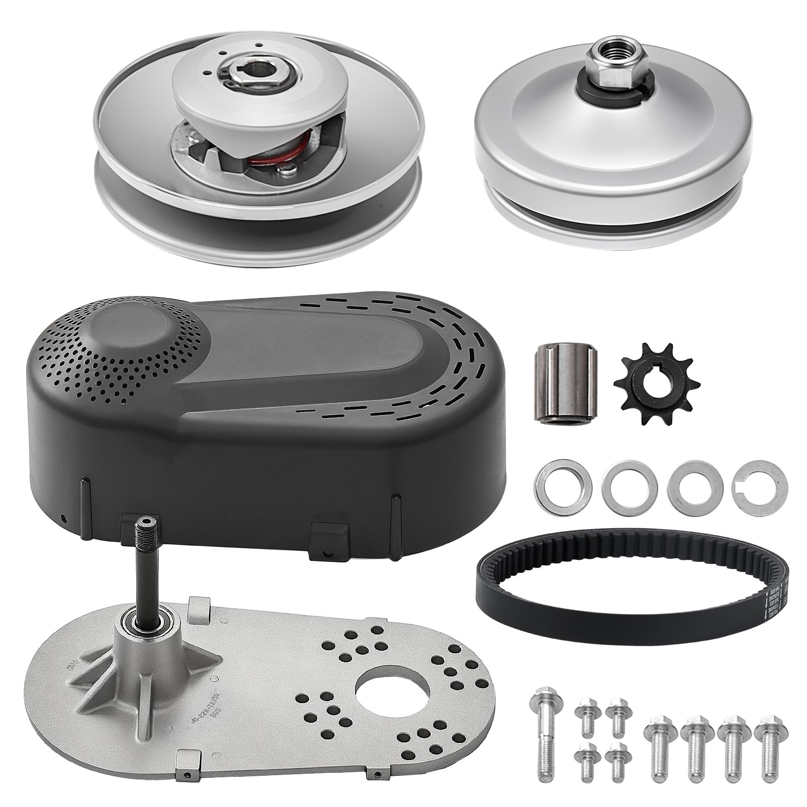 Embrague de transmisión VEVOR, motor de 2 a 8 HP, embrague de transmisión de alta resistencia de 2000 RPM con ruedas de diseño asimétrico y correa de goma robusta, embrague resistente y duradero con accesorios completos, apto para varios motores