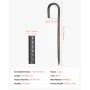 Estacas de refuerzo VEVOR de 30 cm, resistentes, con gancho en J de 1 cm de diámetro, anclajes de acero galvanizado con punta de cincel y revestimiento resistente a la oxidación, para jardinería, cercas y tiendas de campaña (paquete de 16)