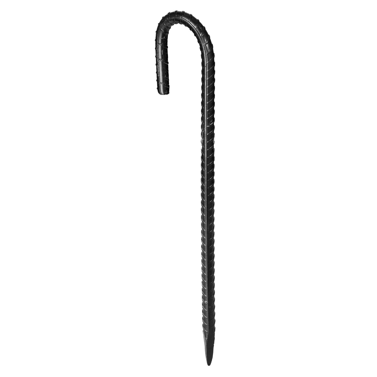 Estacas de refuerzo VEVOR de 30 cm, resistentes, con gancho en J de 1 cm de diámetro, anclajes de acero galvanizado con punta de cincel y revestimiento resistente a la oxidación, para jardinería, cercas y tiendas de campaña (paquete de 16)