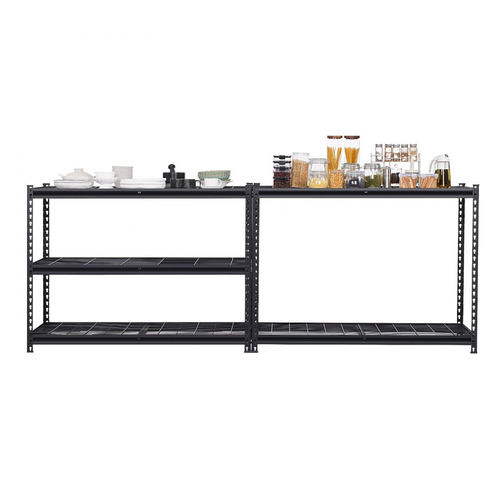 VEVOR Storage Shelves, 3000 lbs, 5 Tier Heavy Duty Garage Shelving, 24" D x 48" W x 72" H Adjustable Metal Shelves for Industrial Shelving Unit Utility Shelf, for Kitchen, Warehouse, Basement, Black