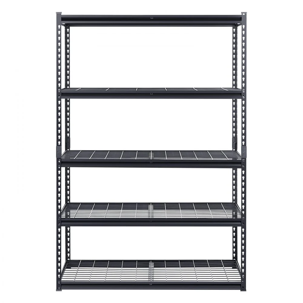 VEVOR Storage Shelves, 3000 lbs, 5 Tier Heavy Duty Garage Shelving, 24" D x 48" W x 72" H Adjustable Metal Shelves for Industrial Shelving Unit Utility Shelf, for Kitchen, Warehouse, Basement, Black