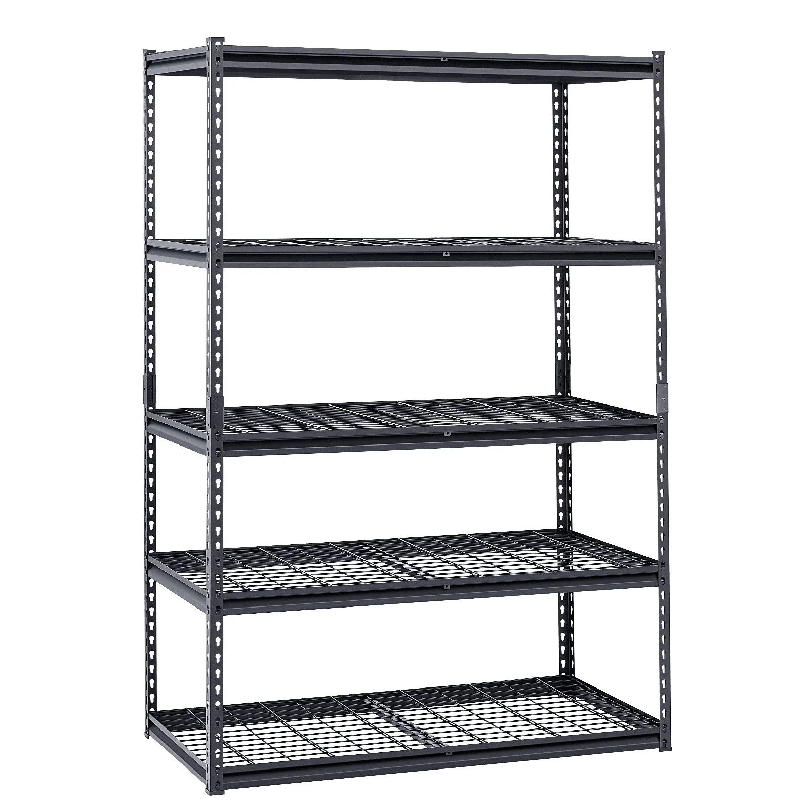 VEVOR Storage Shelves, 3000 lbs, 5 Tier Heavy Duty Garage Shelving, 24" D x 48" W x 72" H Adjustable Metal Shelves for Industrial Shelving Unit Utility Shelf, for Kitchen, Warehouse, Basement, Black