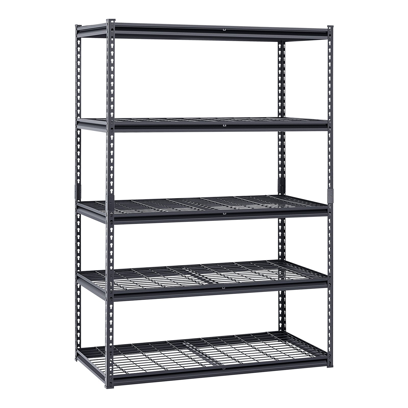 VEVOR Storage Shelves, 3000 lbs, 5 Tier Heavy Duty Garage Shelving, 24" D x 48" W x 72" H Adjustable Metal Shelves for Industrial Shelving Unit Utility Shelf, for Kitchen, Warehouse, Basement, Black